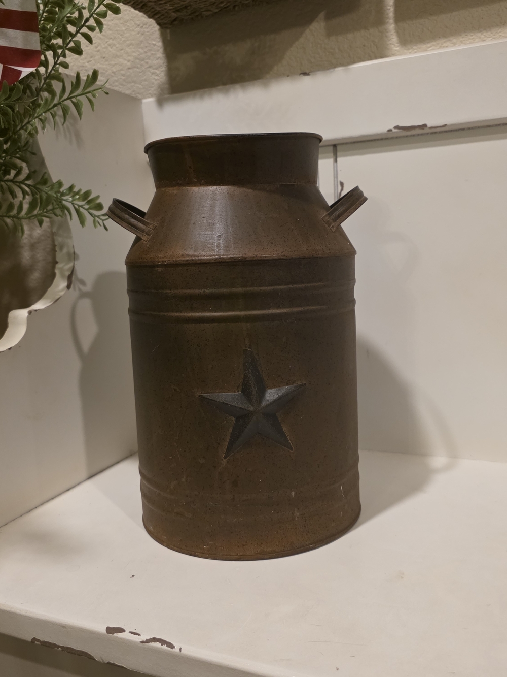 Rustic Metal Milk Can - Brown - Picture 2 of 2